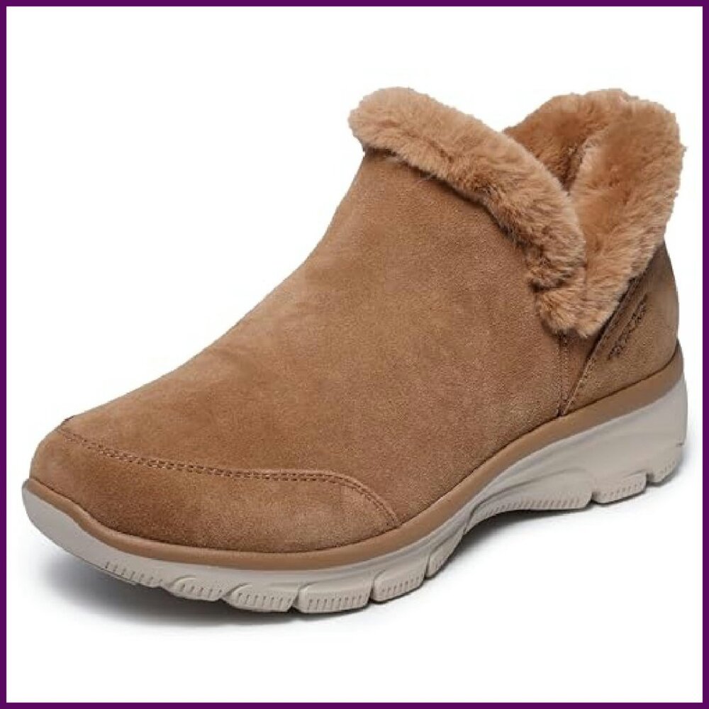 Hands-Free Slip-On Booties with Memory Foam, Sued… - image 2